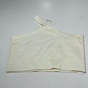 Mirity 2XL Cream Asymetical Long Line Sports Bra Active Top